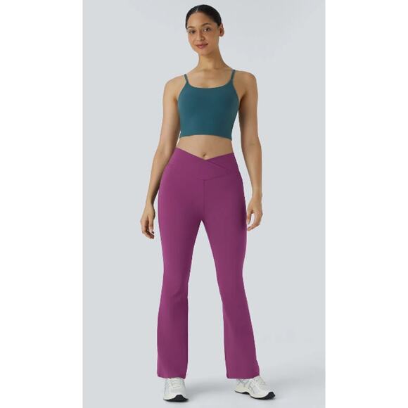 HALARA High Waisted Crossover Flare Yoga Leggings Athletic Pants, Petite Small - Picture 1 of 8